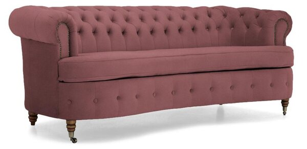 Диван Chesterfield Овал в цвят рустик розово, четириместен 230х86х80 см