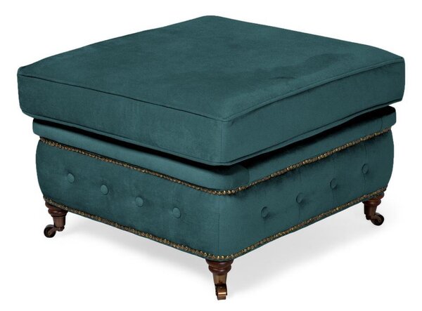 Табуретка Chesterfield в цвят тюркоаз, 75х70х45 см