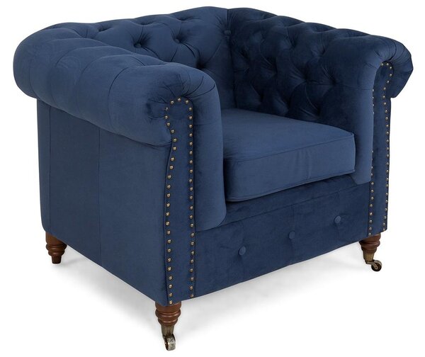 Фотьойл Chesterfield в цвят петрол, 94х86х80 см