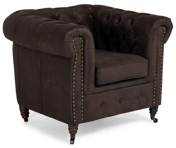 Фотьойл Chesterfield в цвят винтидж кафяво, 94х86х80 см