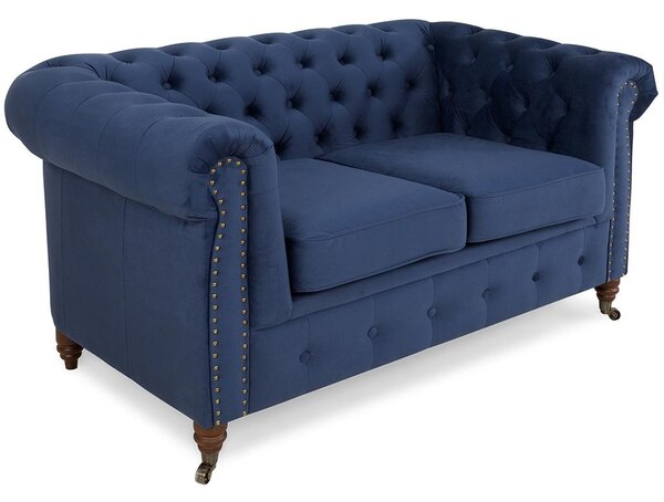 Диван Chesterfield в цвят петрол, двуместен 150х86х80 см
