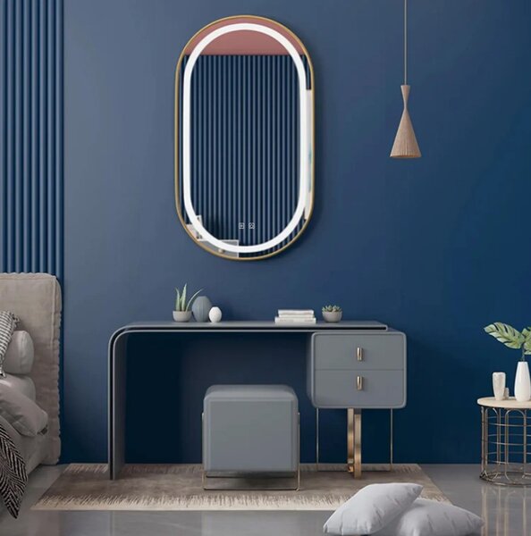 Огледало LED OLL 60x90 cm Brush Gold