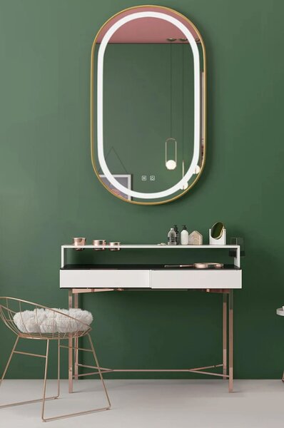 Огледало LED OLL 60x90 cm Brush Gold