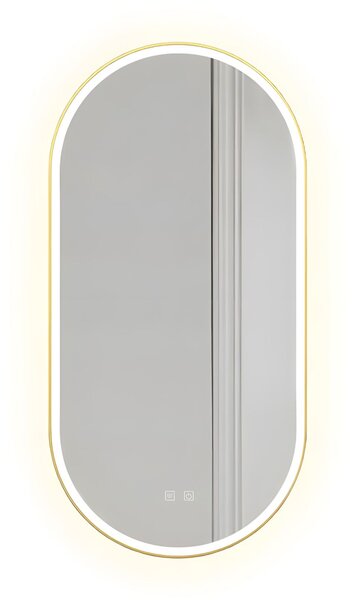 Огледало LED OVL 50x100cm Brush Gold