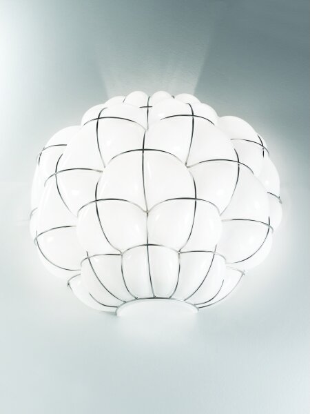 SIRU - Аплик POUFF 1xE27/60W/230V хром/бял Венецианско стъкло