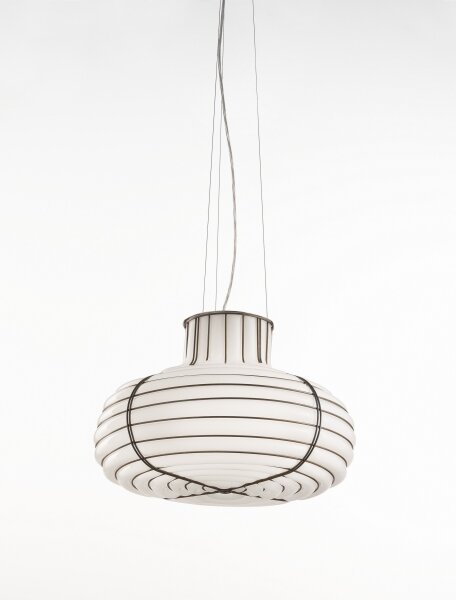 SIRU - Пендел CHAPEAU 2xE14/40W/230V хром/бял Венецианско стъкло