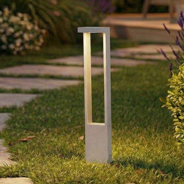 Lindby LED осветление за пътеки Lonete, бяло, височина 65 cm, IP65, Бял, Алуминий, Модерен