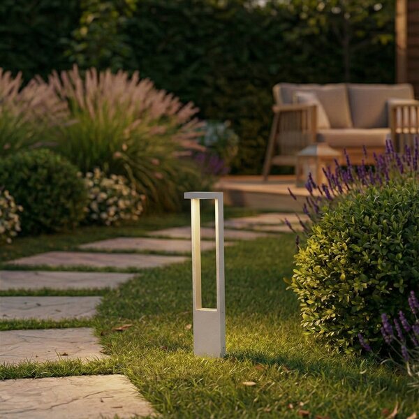 Lindby LED осветление за пътеки Lonete, бяло, височина 65 cm, IP65, Бял, Алуминий, Модерен