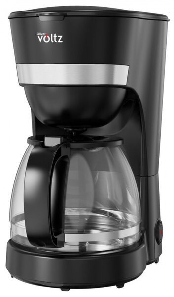 Кафемашина Oliver Voltz OV51170WN, 600W, 1.25 л, Противокапкова система, Прозрачен резервоар за вода, Черен