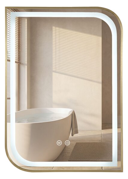 Огледало LED ZONE 70X50 BRUSH GOLD