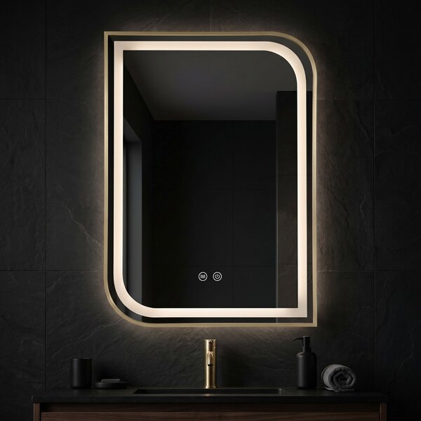 Огледало LED ZONE 70X50 BRUSH GOLD