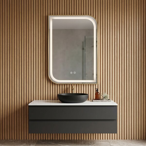 Огледало LED ZONE 70X50 BRUSH GOLD