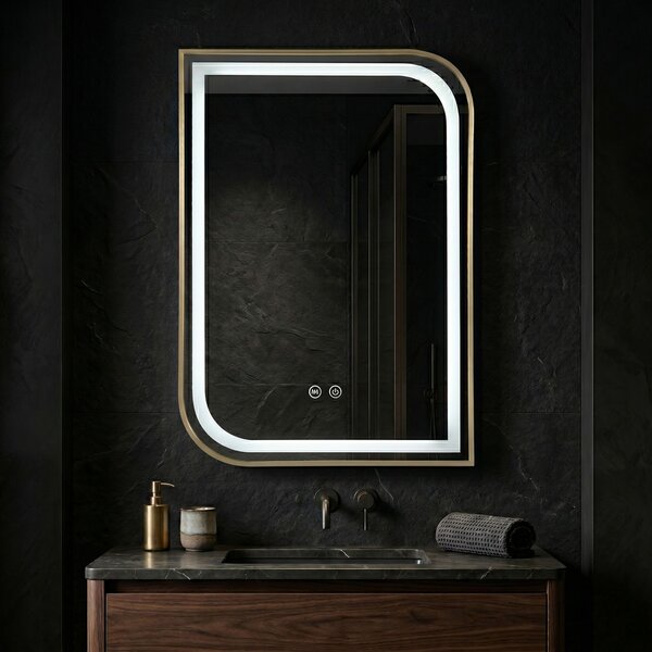 Огледало LED ZONE 80X60 GOLD BRUSH