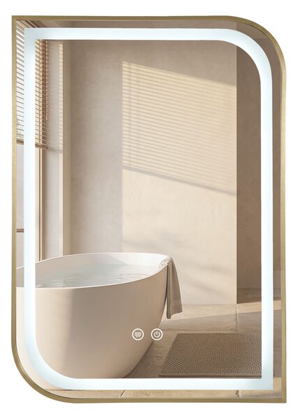 Огледало LED ZONE 80X60 GOLD BRUSH