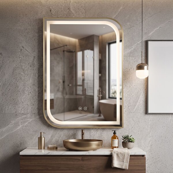 Огледало LED ZONE 80X60 GOLD BRUSH