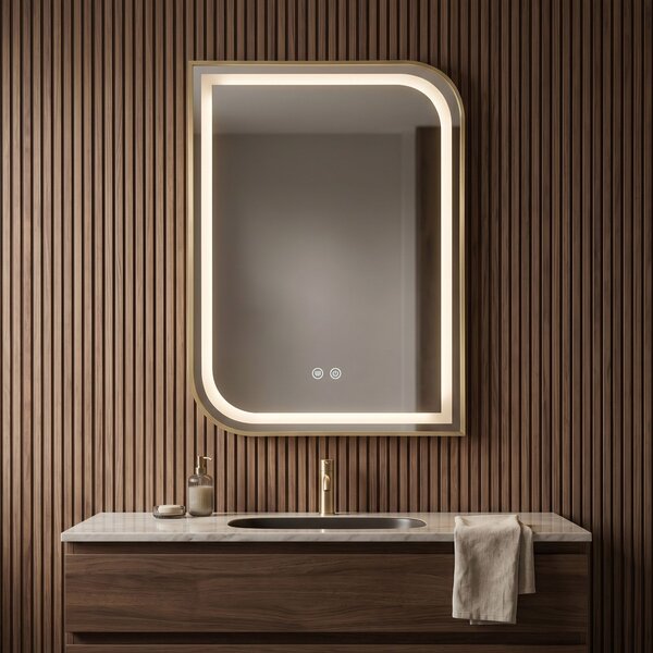 Огледало LED ZONE 80X60 GOLD BRUSH