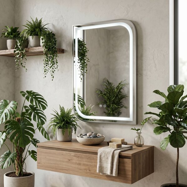 Огледало LED ZONE 70x50 BRUSH NICKEL