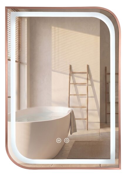 Огледало LED ZONE 80x60 BRUSH ROSE GOLD