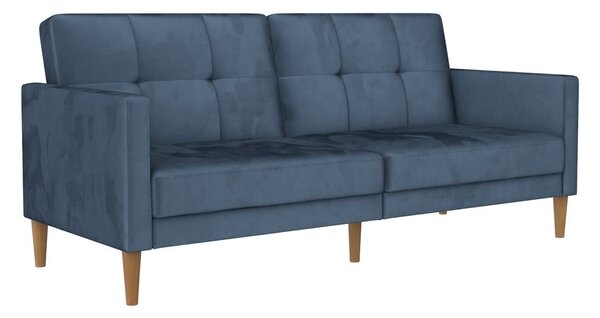 Син кадифен разтегателен диван 207 cm Lilly – Støraa