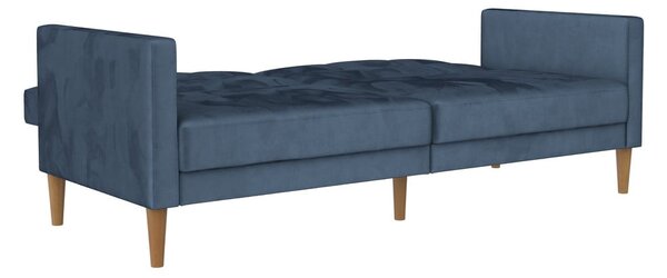 Син кадифен разтегателен диван 207 cm Lilly – Støraa