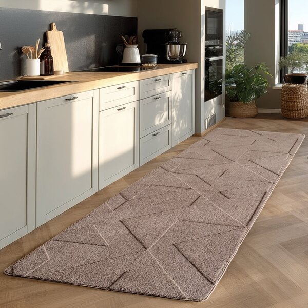 Светлокафява пътека подходяща за пране 80x250 cm Pompei 1613 – Ayyildiz Carpets