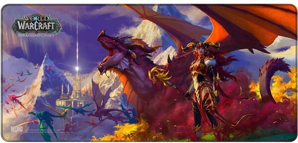 Подложка за мишка Blizzard World Of WarCraft Dragonflight - Alexstrasza & Dragon XL, гейминг, разноцветна, 900 x 420 x 4 мм