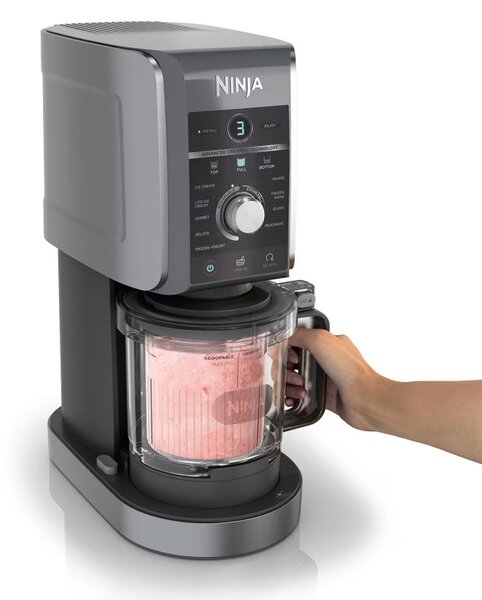 Машина за сладолед Ninja Creami Deluxe NC502EU, 800W, 10 програми, 2 контейнера по 709 мл, CREAMify, Черен