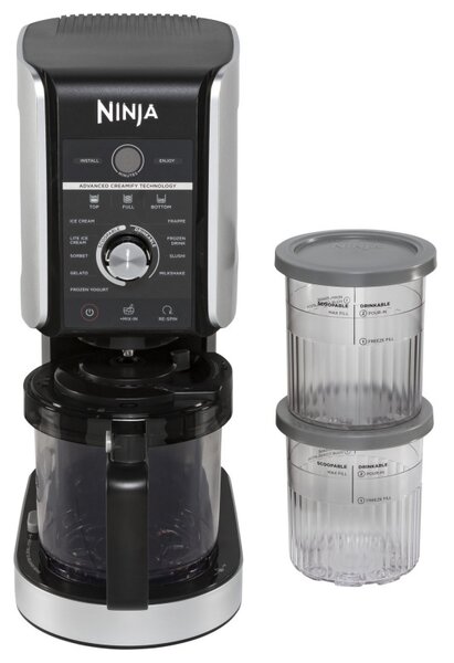 Машина за сладолед Ninja Creami Deluxe NC502EU, 800W, 10 програми, 2 контейнера по 709 мл, CREAMify, Черен