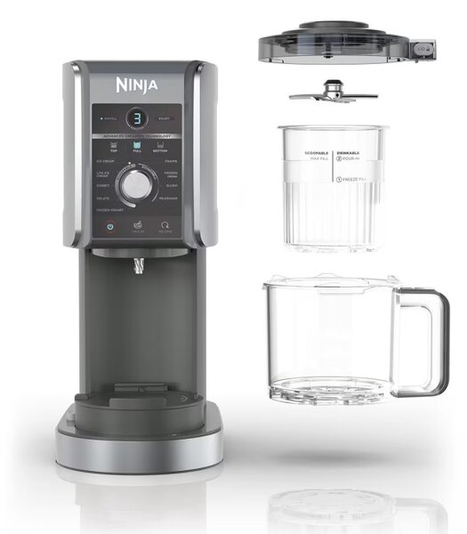 Машина за сладолед Ninja Creami Deluxe NC502EU, 800W, 10 програми, 2 контейнера по 709 мл, CREAMify, Черен