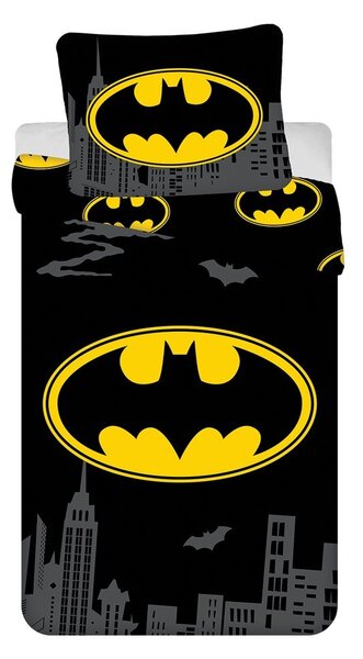 Единично памучно детско спално бельо 140x200 cm Batman "The Emblem" – Jerry Fabrics