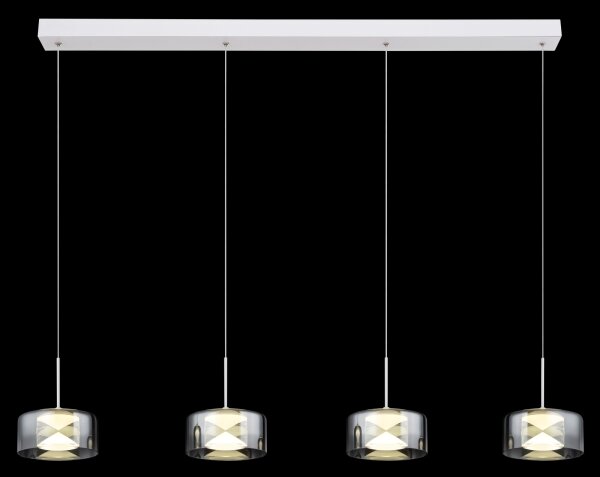 Globo 16024-4WR - LED полилей на кабел BELINDA LED/24W/230V бял/димчат