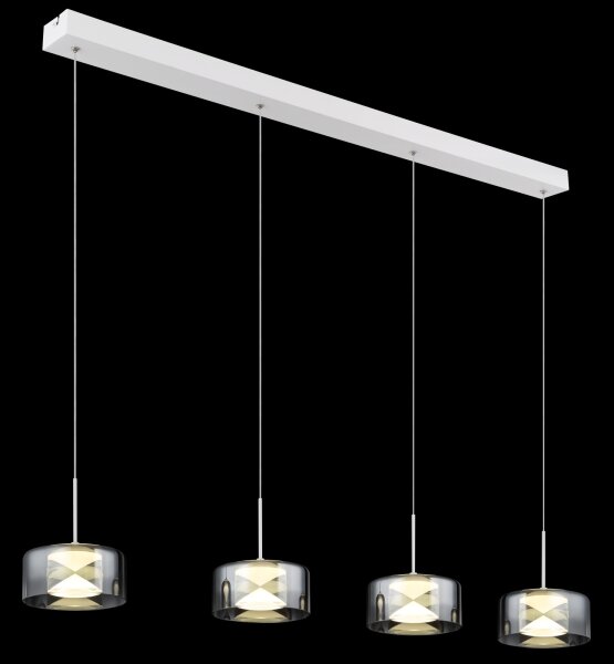 Globo 16024-4WR - LED полилей на кабел BELINDA LED/24W/230V бял/димчат
