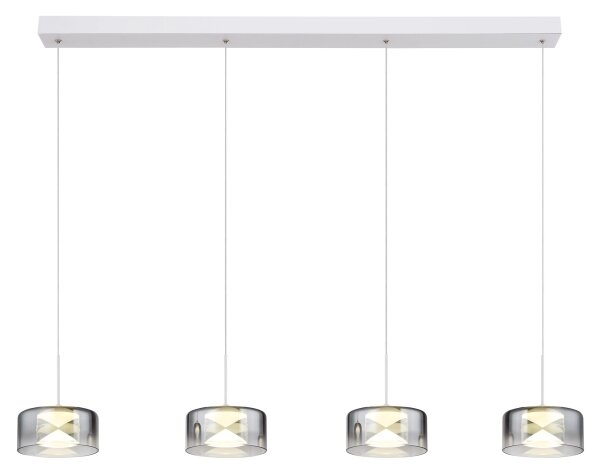 Globo 16024-4WR - LED полилей на кабел BELINDA LED/24W/230V бял/димчат
