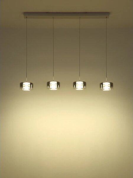 Globo 16024-4WR - LED полилей на кабел BELINDA LED/24W/230V бял/димчат