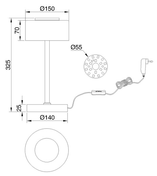 Globo 16024T - настолна LED лампа BELINDA LED/6W/230V