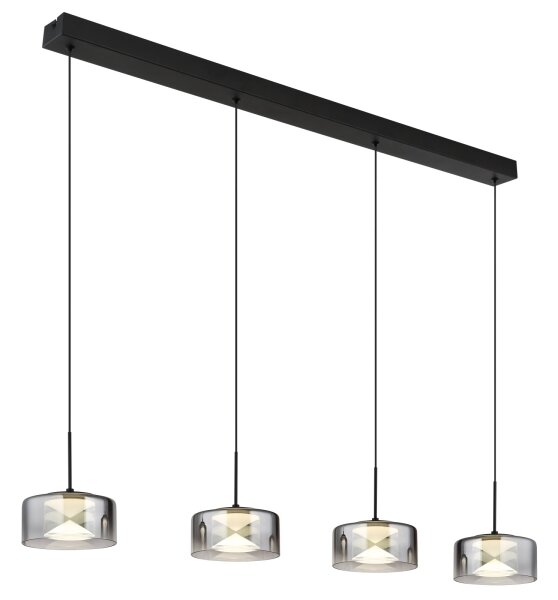 Globo 16024-4 - LED полилей с кабелно окачване BELINDA LED/24W/230V черен/опушен