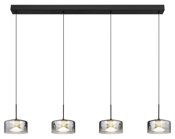 Globo 16024-4 - LED полилей с кабелно окачване BELINDA LED/24W/230V черен/опушен