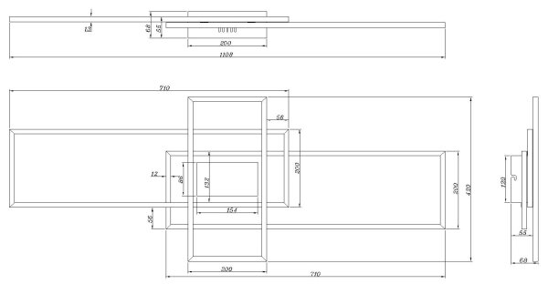 Globo 48468-60 - LED плафон SAUNDERS с възможност за димиране 60W/230V 42x110,8 cm