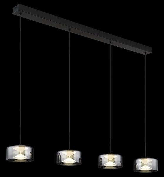 Globo 16024-4 - LED полилей с кабелно окачване BELINDA LED/24W/230V черен/опушен