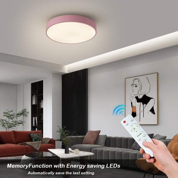 Brilagi - димируемо LED таванно осветително тяло POOL LED/36W/230V 3000-6000K 30 cm розово+ДУ