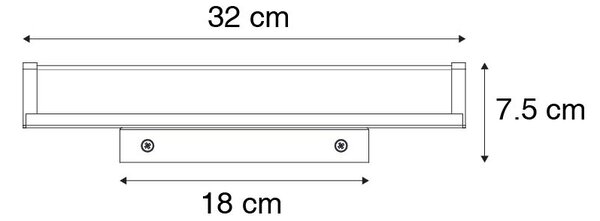 Аплик за баня стомана 32 см с LED IP44 - Cascada