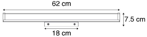 Модерен аплик за баня черен 62см IP44 - Cascada