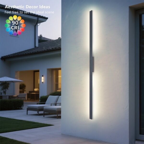 Brilagi - LED външно стеново осветително тяло LUNA LED/30W/230V 4000K IP65 150 cm антрацит CRI 90