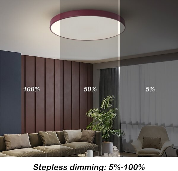 Brilagi-LED Димируем таванен плафон POOL LED/60W/230V 3000-6000K 60 cm бордо + дистанционно управление