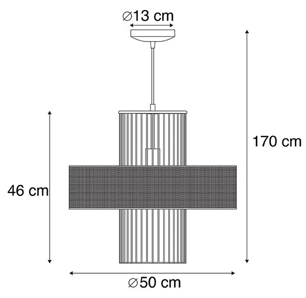 Смарт висяща лампа златисто с черно 50см вкл.Wifi G95 - Tess