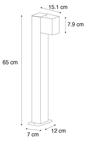 Външна лампа ръждивокафява със заземителен шип и кабелен вход 65cm IP44 - Baleno