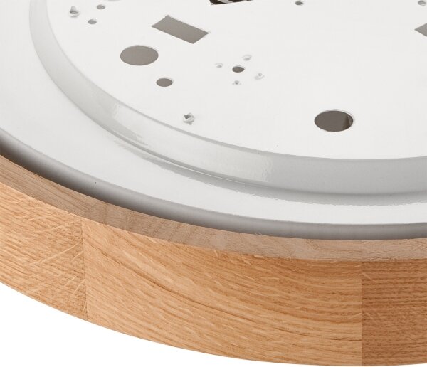 Brilagi-LED RGBW димируема плафонна лампа CARVALHO SLIM 2×E27/9W/230V Wi‑Fi, дъб, Ø 37 см