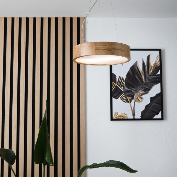 Brilagi - LED RGBW димируема люстра CARVALHO 2xE27/9W/230V Wi-Fi, дъб, Ø 37 см