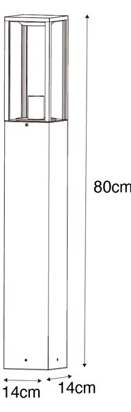 Винтидж стояща външна лампа антично злато 80 см IP44 - Шарлоа