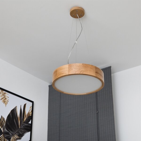 Brilagi - LED RGBW димируема люстра CARVALHO 2xE27/9W/230V Wi-Fi, дъб, Ø 37 см